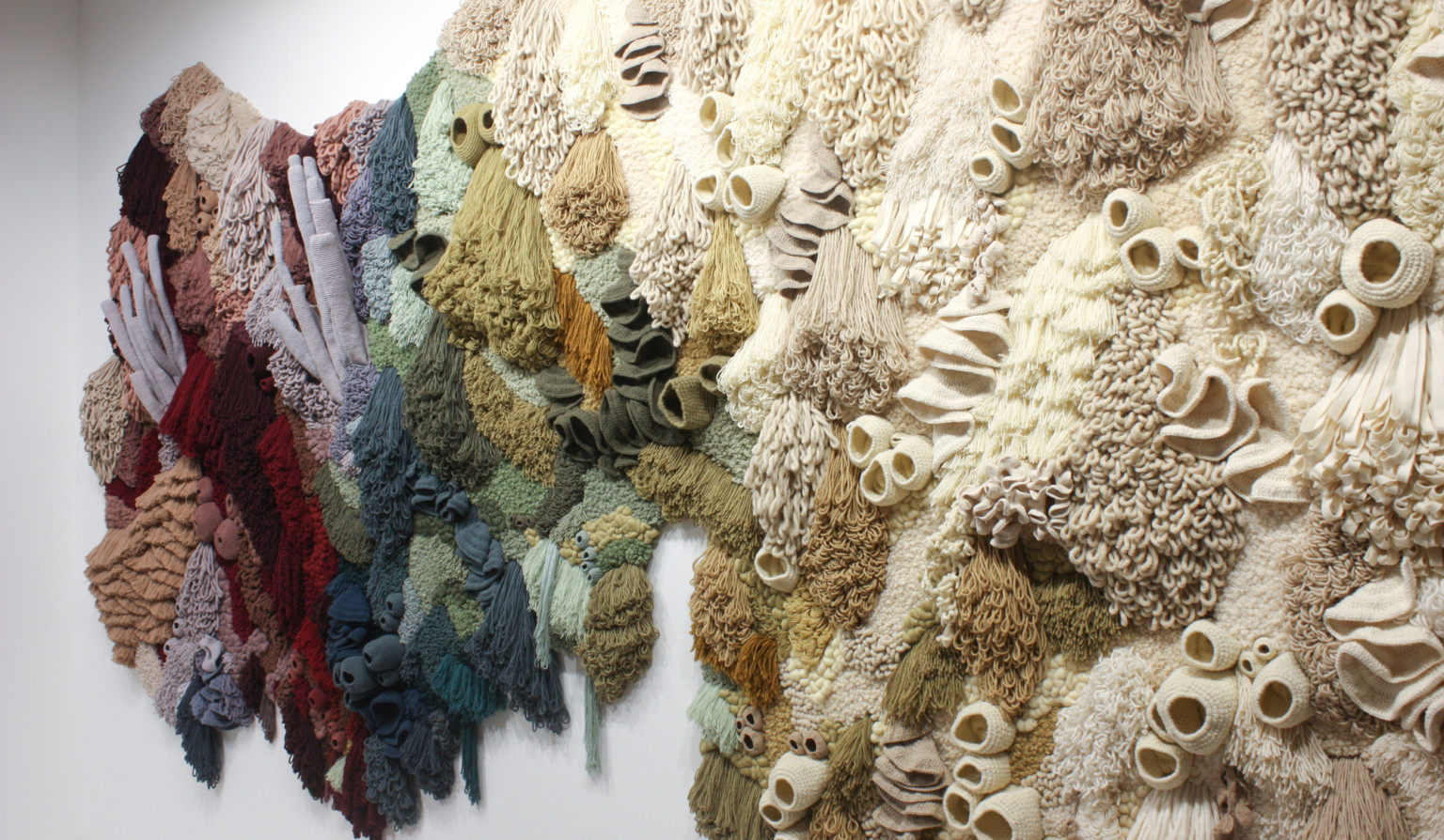 Stills from "Coral Garden," Vanessa Barragão's new art project made entirely from textile waste. 
