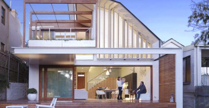 Exterior shot of Australia's new eco-friendly Waverley House.