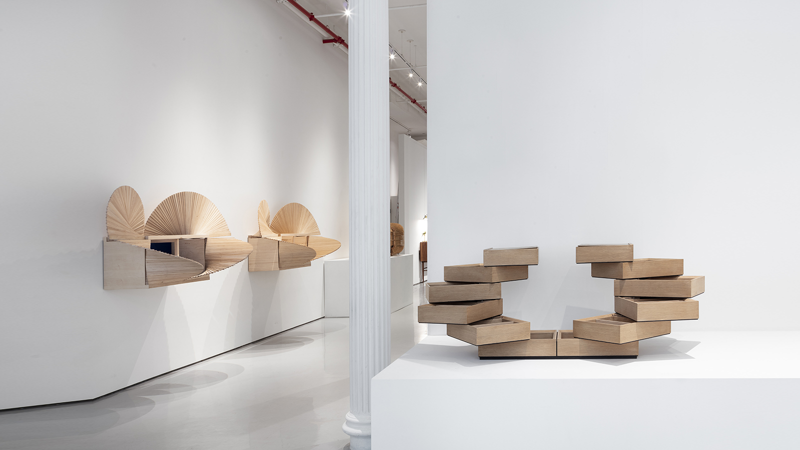 Sebastian ErraZuriz' The Spin Cabinet and Fan Cabinet on display at the R & Company gallery in New York City. 