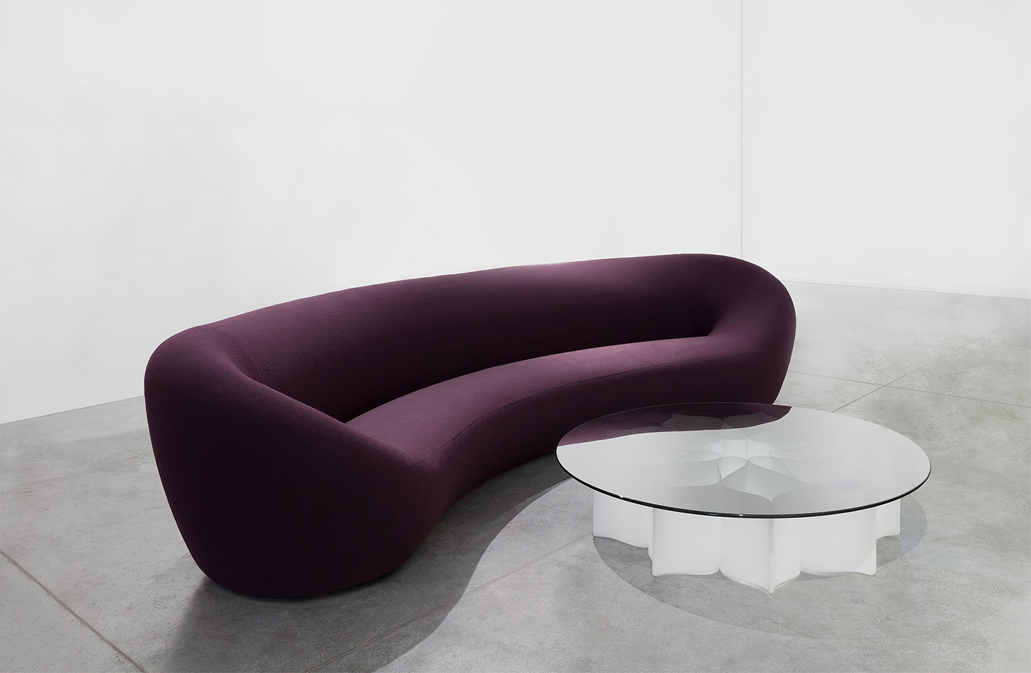 Furniture designer Pierre Paulin's modern "Big C" couch. 