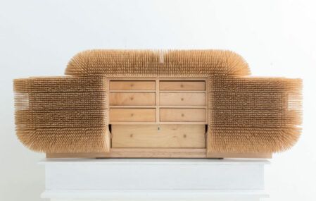 The Magistral Chest: one of the many sculptural furniture pieces featured in Sebastian ErraZuriz' new "Breaking the Box" collection.