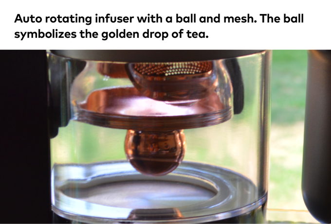 Close-up of the Teplo's rose-gold infuser.