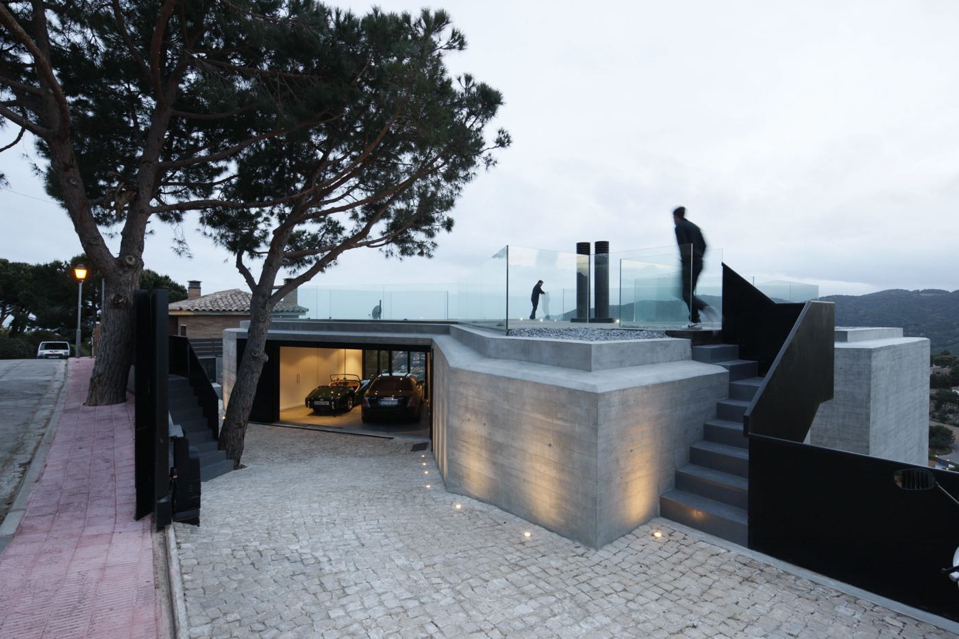 Exterior shot of Cadaval & Solá Morales' "X House" in Cabrils, Spain.
