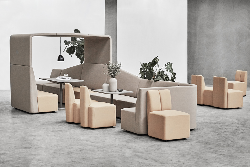 Modular furniture pieces from Four Design, as exhibited at the 2019 Stockholm Furniture and Light Fair. 
