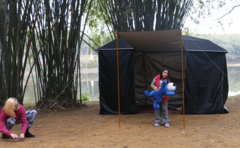 The Lanmodo Car Tent can also be used as a freestanding structure.