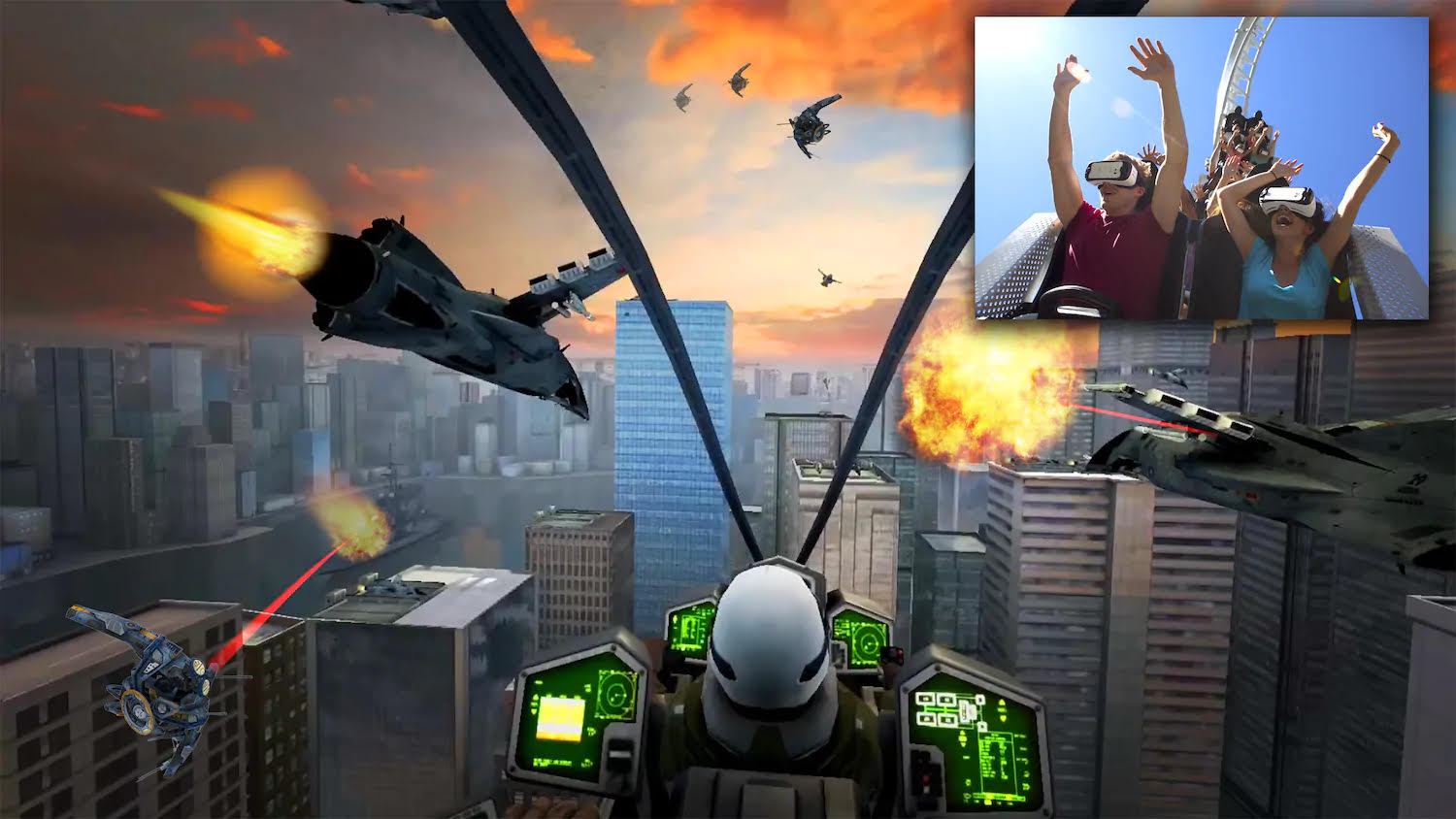 The virtual experience provided to riders on Six Flags' new VR roller coasters.