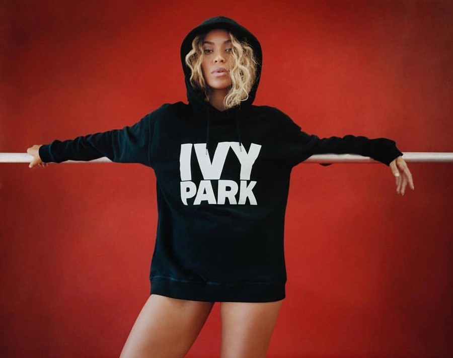 Beyoncé shows off pieces from her Ivy Park brand's collaboration with Adidas.