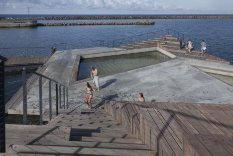 The small swimming pools contained within the Hasle Harbour Bath.