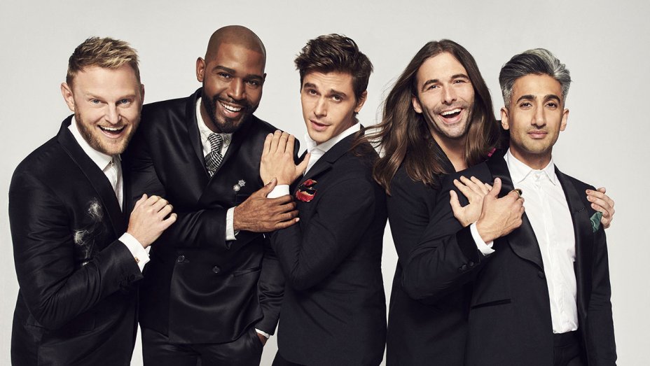 The five stylish young gentlemen that make up the "Queer Eye" team. 