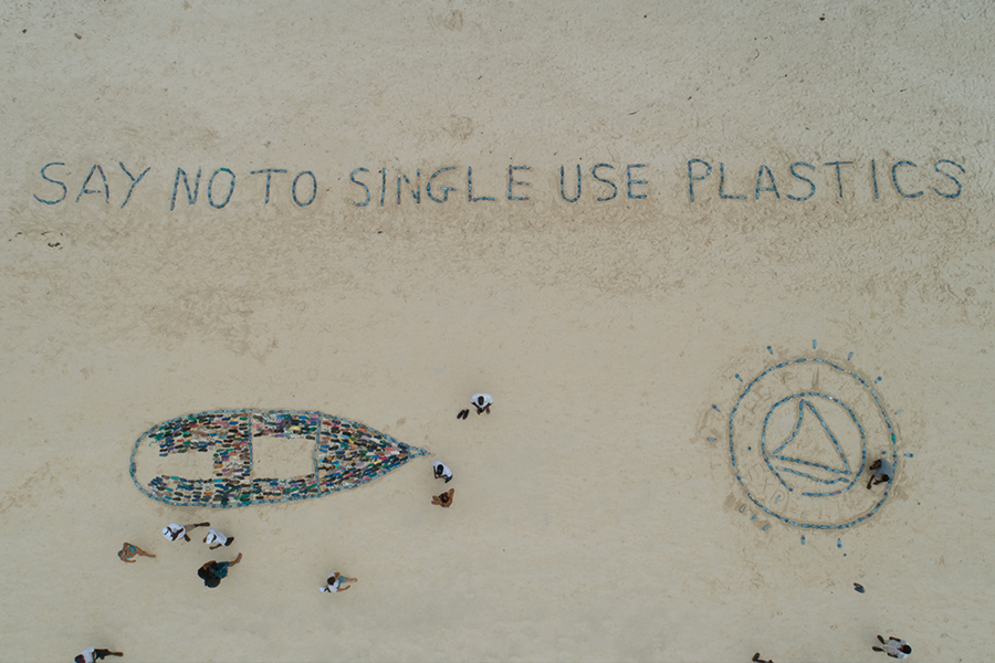 One of the FlipFlopi campaign's promotional materials advocating the end of single-use plastics.