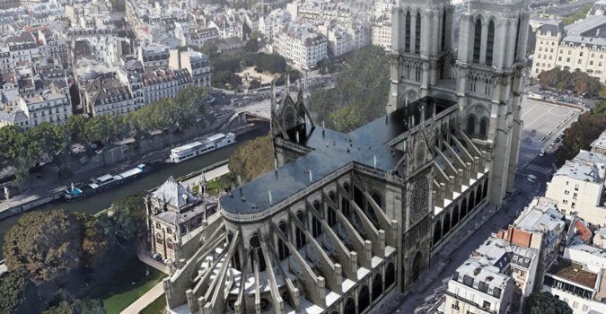 "The Pool" a new rooftop infinity pool concept for the Notre Dame Cathedral by Ulf Mejergren Architects (UMA).