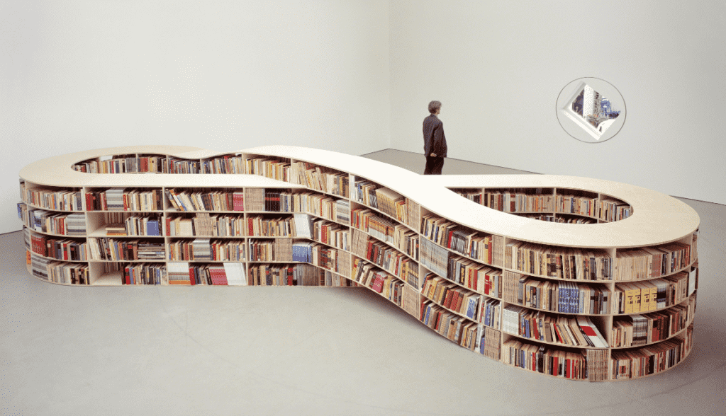 infinite loop bookcase design