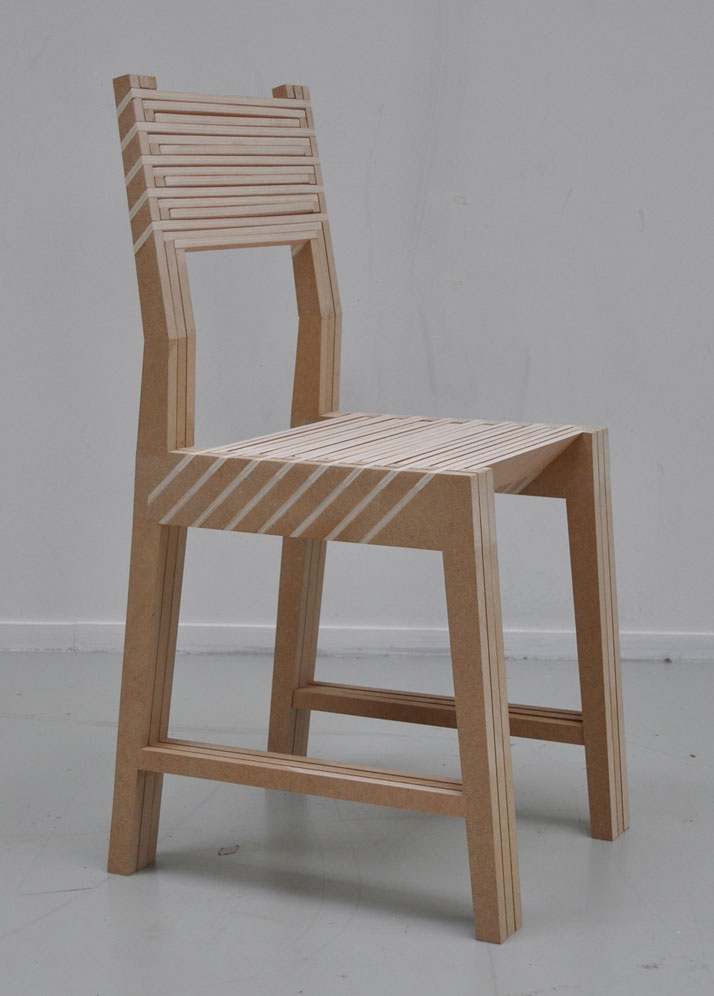 Triplette chair in closed position
