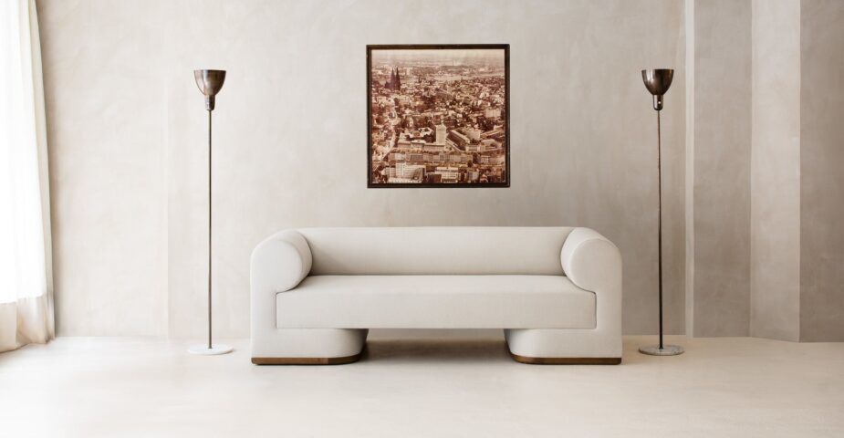 The Dahlem Sofa, one of many luxurious chairs and couches featured in Dmitriy & Co's new spring-summer collection.