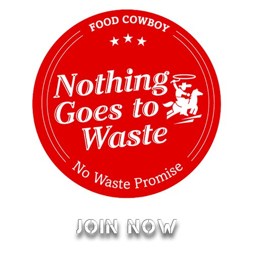 Promotional materials for the new Food Cowboy food waste app. 