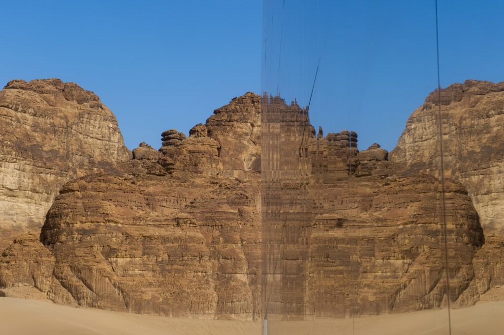 "Maraya," the new mirrored exhibition space in Saudi Arabia's Mada’in Salih.