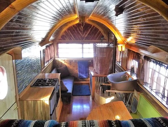The main living area inside the Griswald tiny home.
