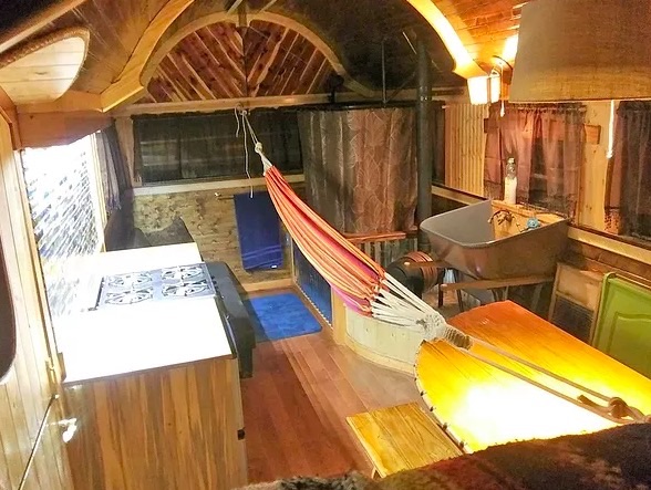 The main living area inside the Griswald tiny home.