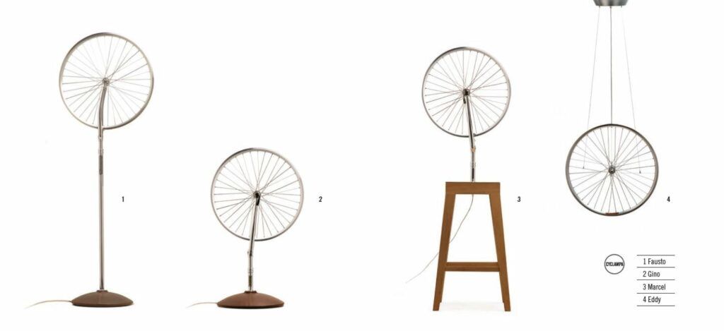 CYCLAMPA, a new series of bike wheels turned LED lamps by Fabio Antinori.