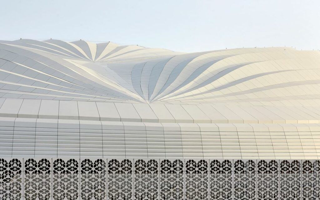 The new Al Janoub Stadium in Qatar, designed by Zaha Hadid architects.