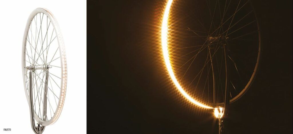 CYCLAMPA, a new series of bike wheels turned LED lamps by Fabio Antinori.