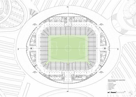 An overhead layout of the new Al Janoub Stadium in Qatar.