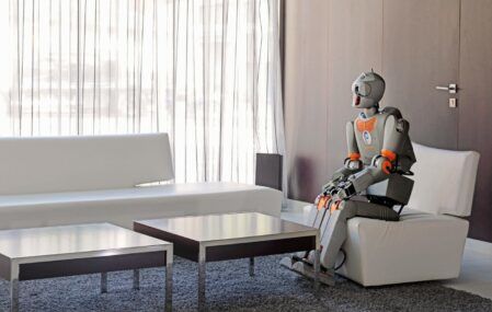 Stills from artist Vincent Fournier's "The Man Machine" photography series, featuring humanized depictions of robots.