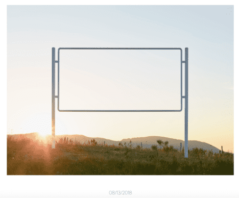 Stills from artist Maurizio Montagna's "Billboards" series, in which he photographs intentionally-empty billboards to emphasize the nature behind them.