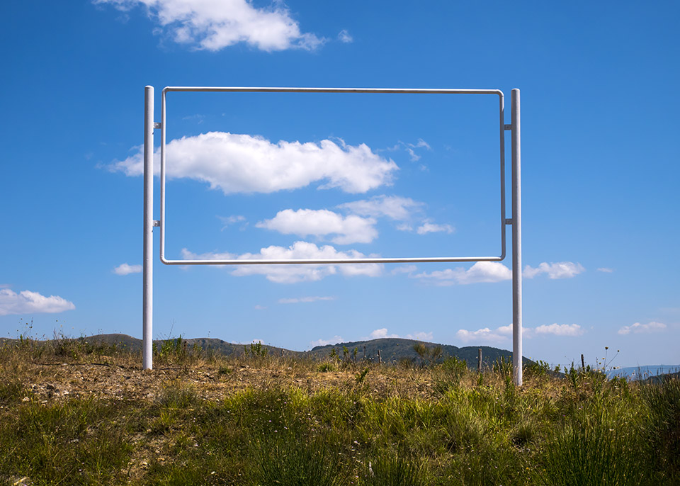 Stills from artist Maurizio Montagna's "Billboards" series, in which he photographs intentionally-empty billboards to emphasize the nature behind them. 
