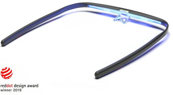 Pocket Sky, a new piece of eyewear that uses blue light therapy to energize and invigorate.