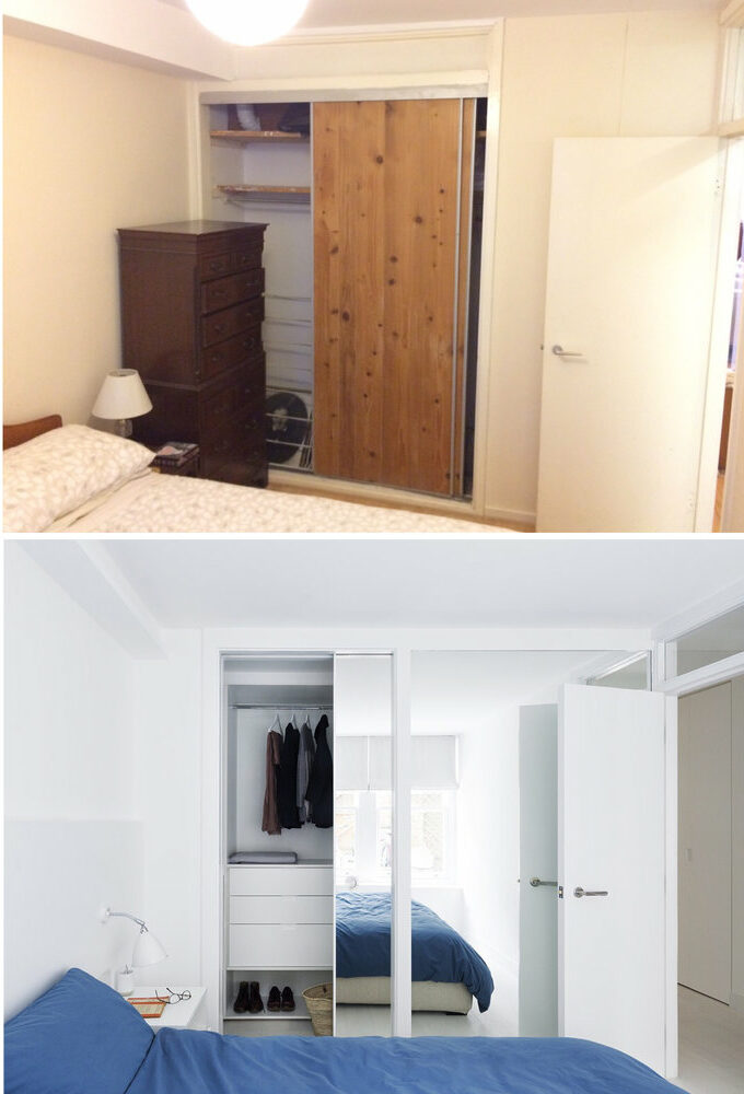Before and after shots of a tiny Primose Hill apartment, with renovated interiors by Amos Goldreich Architecture.