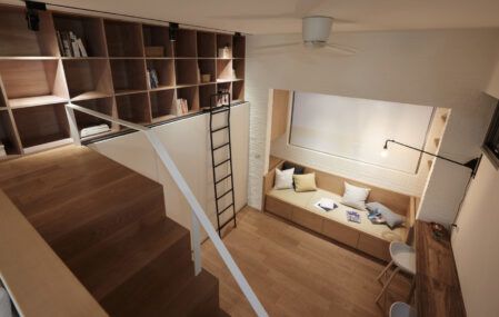 Inside "22m2 Apartment," a transforming micro apartment in Taipei.