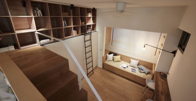 Inside "22m2 Apartment," a transforming micro apartment in Taipei.