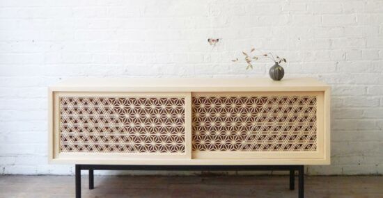 The Kumiko Cabinet, made by Japanese artisans and distributed by CRAFITS as part of their IPPIN project.