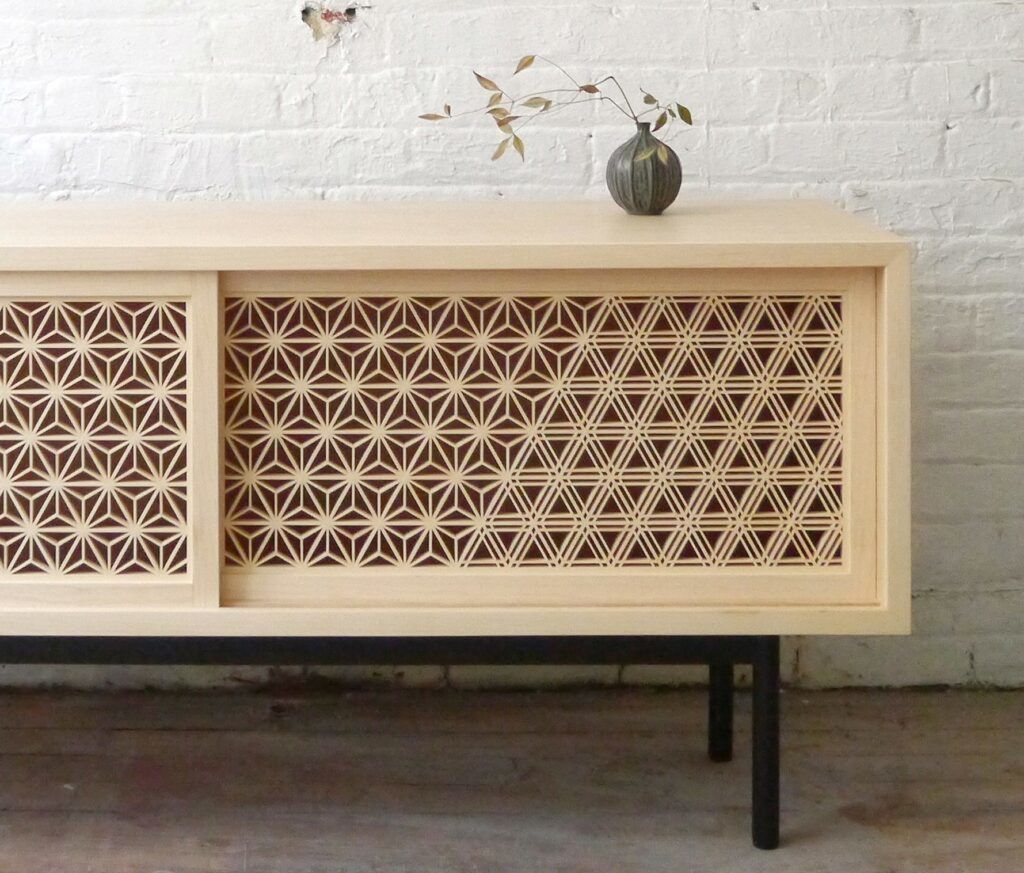 The Kumiko Cabinet, made by Japanese artisans and distributed by CRAFITS as part of their IPPIN project.