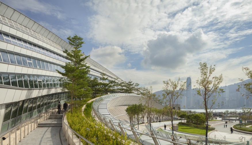 West Kowloon Station's interactive rooftop park.