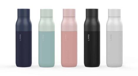 All five colors that the LARQ Self-Cleaning Water Bottle is available in.