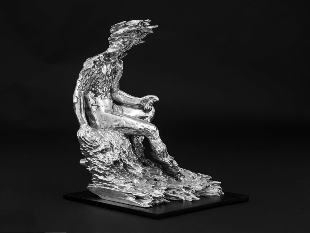 "MSNGR Mercury," one of artist Zachary Eastwood-Bloom’s glitched -out Greek statues.