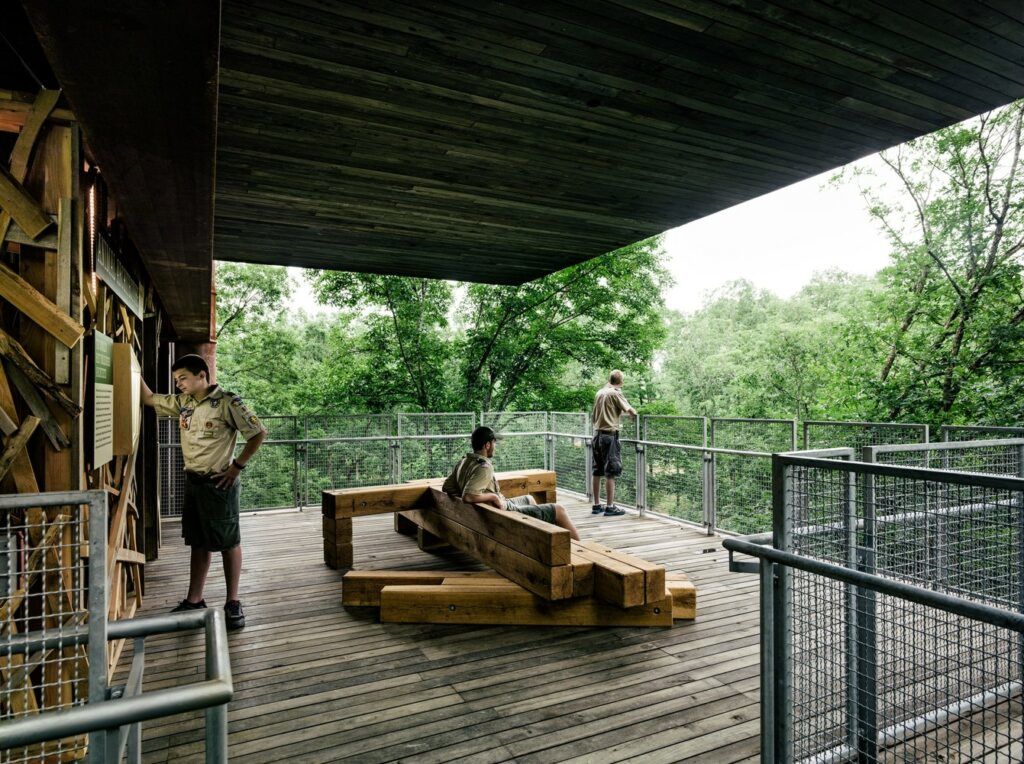 One of the common areas inside the Sustainability Treehouse