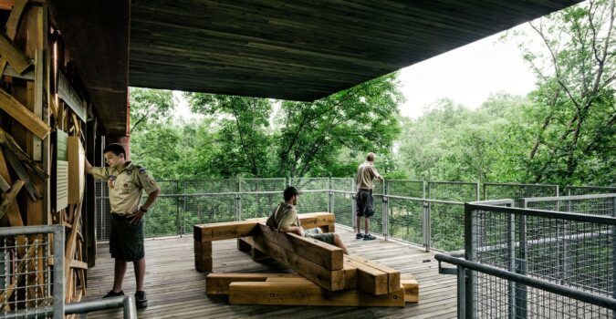 One of the common areas inside the Sustainability Treehouse