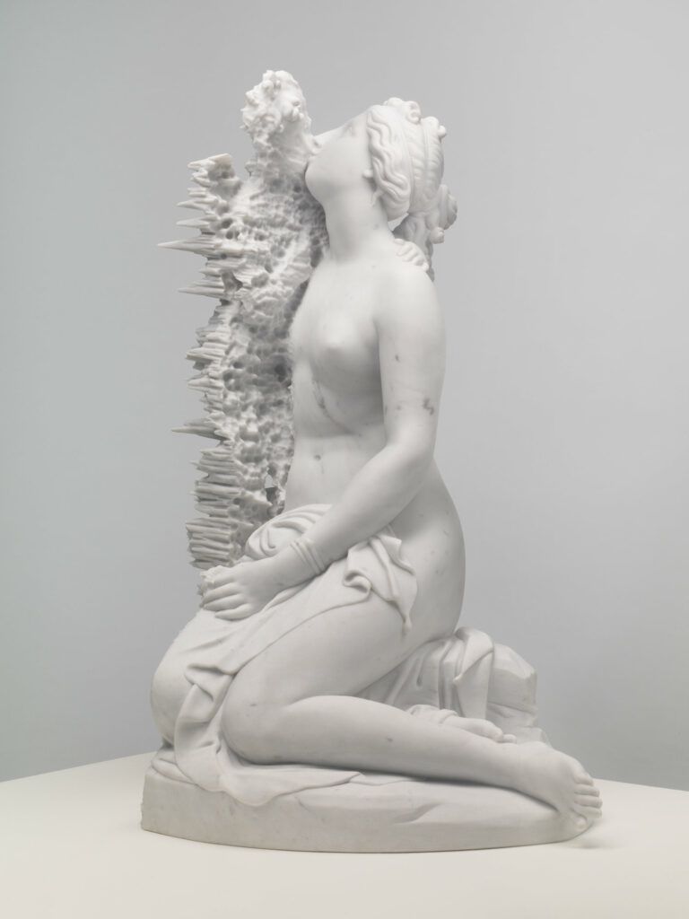 "Venus Celestis," one of artist Zachary Eastwood-Bloom’s glitched -out Greek statues.