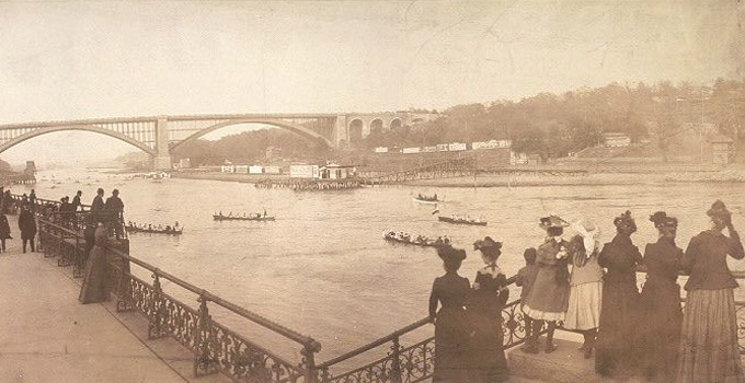Historic photo of the Harlem River shoreline