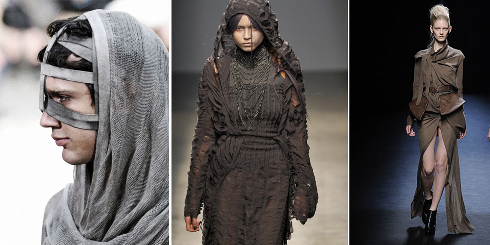 Three examples of post-apocalyptic fashion.