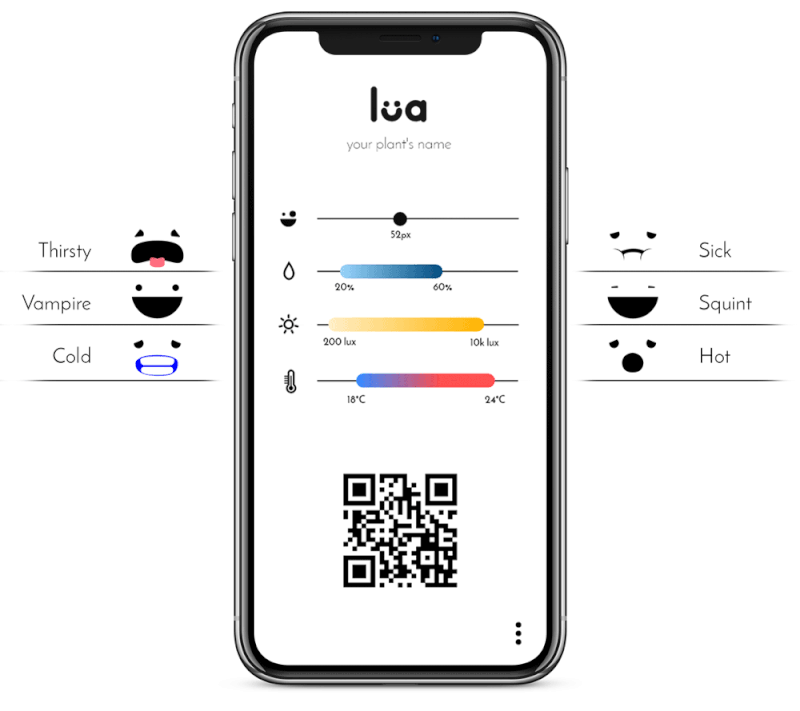 The Lua Smart Planter's accompanying mobile app.