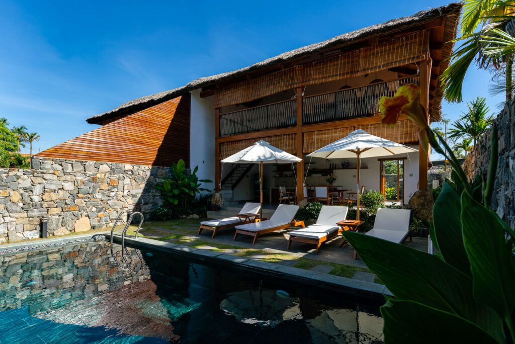 The swimming pool outside the new M Villa Duple in Hoi An, Vietnam.