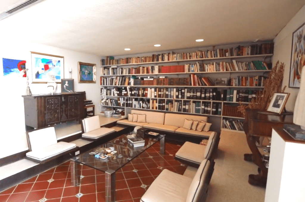 A reading room/living area inside Paul Rudolph's iconic Milam Residence