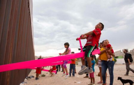 Photos of "Teeter-Totter Wall," a new installation at the U.S.-Mexico Border by Rael San Fratello.