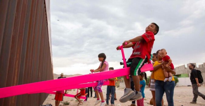 Photos of "Teeter-Totter Wall," a new installation at the U.S.-Mexico Border by Rael San Fratello.