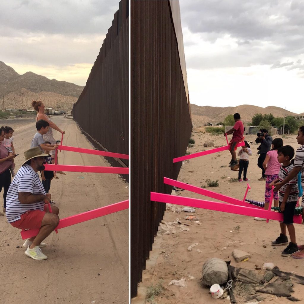 Photos of "Teeter-Totter Wall," a new installation at the U.S.-Mexico Border by Rael San Fratello.