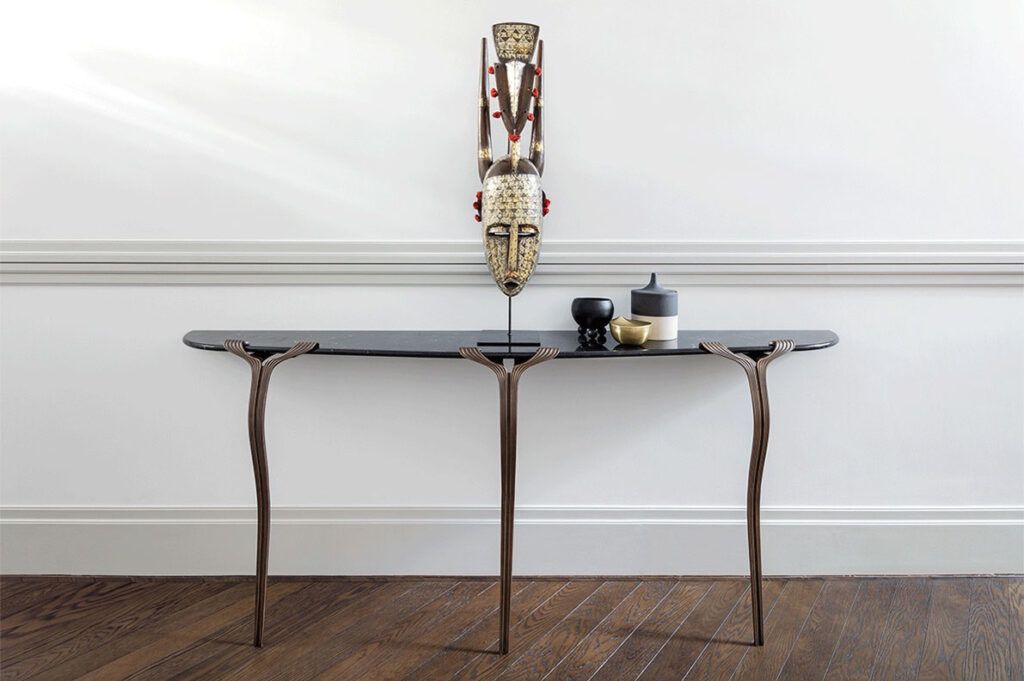 The Horta Console, one of many "tradition refined" furniture pieces from Alexander Purcell Rodrigues' new "Atelier Purcell" brand.